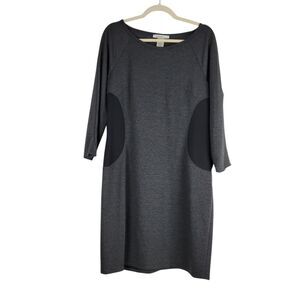Laundry by Design Dress 3/4 Sleeve Gray w/Black Insets at Waist size 12 NWT $195
